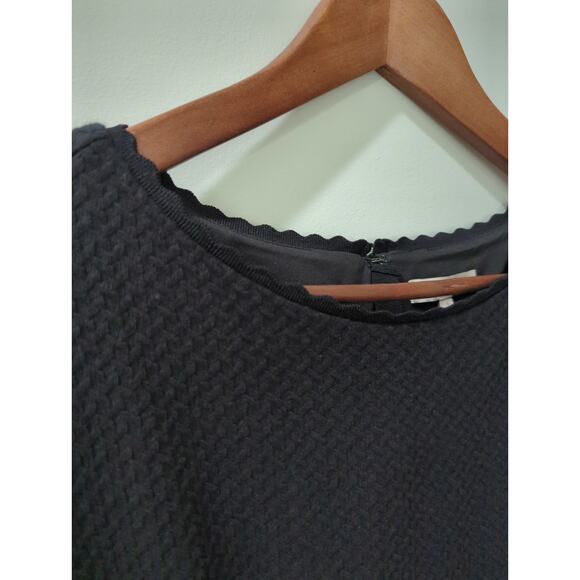 Rebecca Taylor Honeycomb Scalloped Black Dress - Picture 6 of 9